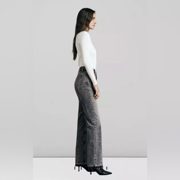 RAG & BONE Alex High Rise Straight-Harley Slim Fit Grey Jean Size 23 - Picture 10 of 12